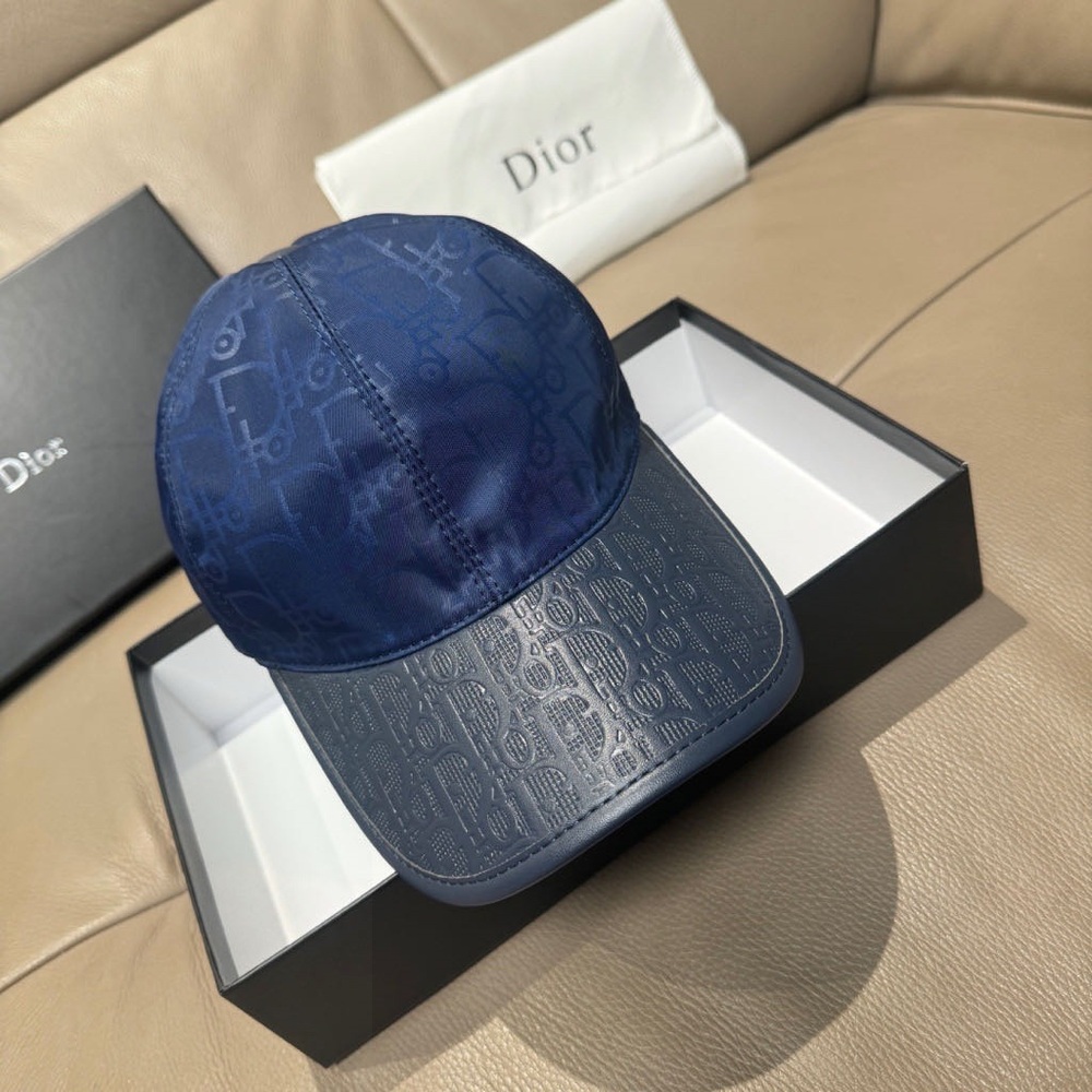 Dior Navy Monogram Baseball Cap - image 1